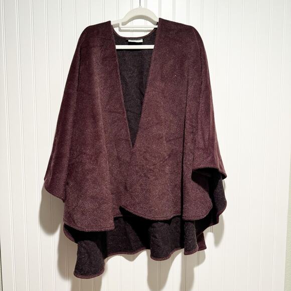 Vintage Hourihan Dublin Poncho Sweater New Wool Lambswool Cashmere Purple - Picture 1 of 6